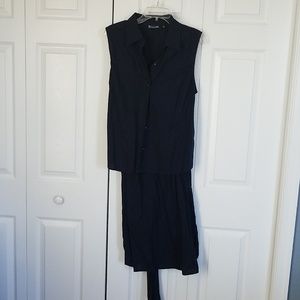 Navy blue hi low shirt